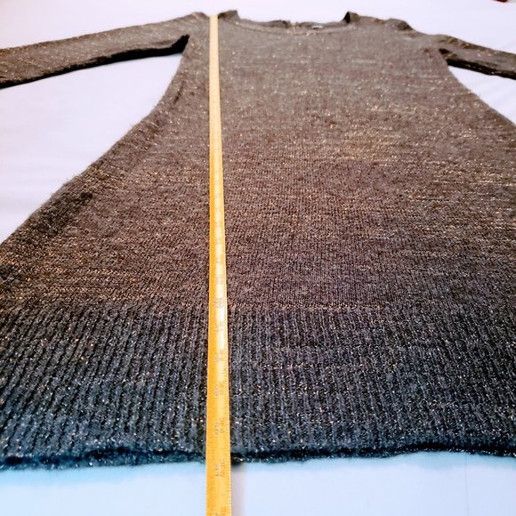 APT. 9 Sweater Dress, Black Gold Shimmery Sparkly Knit Soft Long Sleeve Career L - Picture 10 of 14